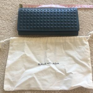 Balenciaga square studded bi-fold long wallet